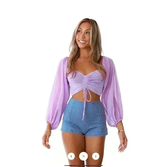 Hello Molly Cheers To The Weekend Women's Pink Cropped Top Size-MEDIUM - Picture 3 of 8